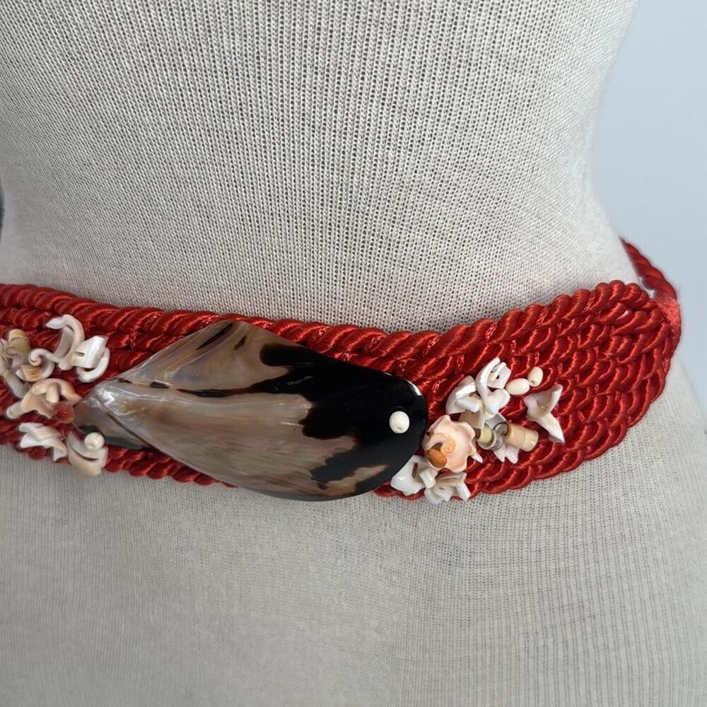 Vintage mermaidcore sea shell orange belt - Picture 2 of 5